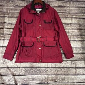 Jack Murphy Dublin 1922 Red Waxed Cotton Belted‎ Field Jacket Womens US 12 UK 14